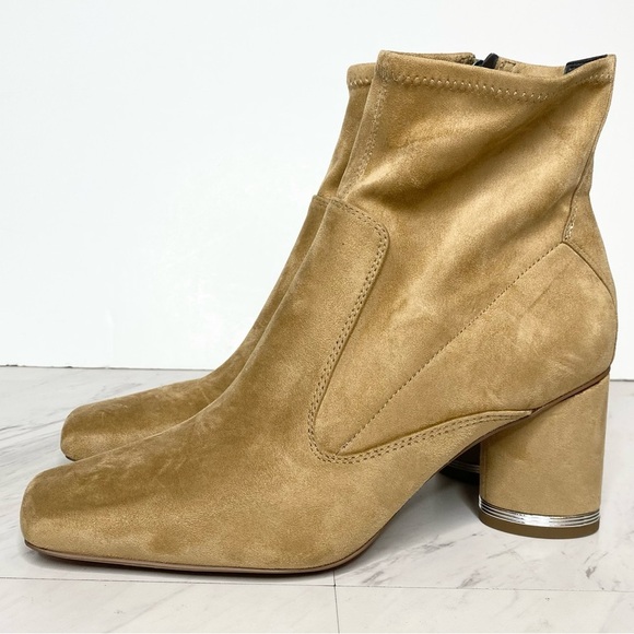 Franco Sarto Pisa Light Brown Square Toe Bootie 9M - Picture 1 of 16